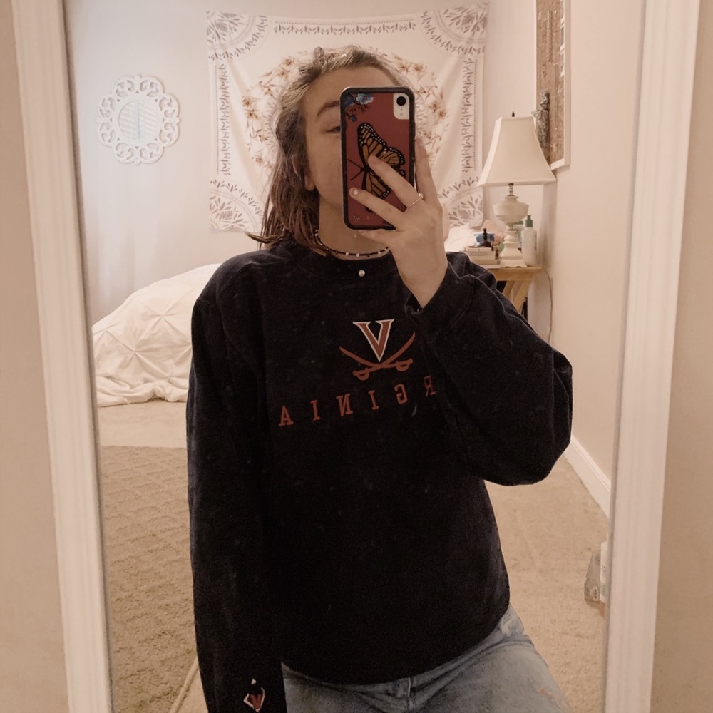 virginia state navy blue & orange crew neck